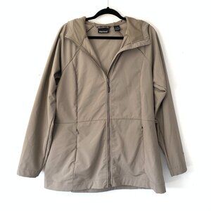 Marmot Womens XL Light Taupe Hooded Full Zip Jacket Polyester Blend